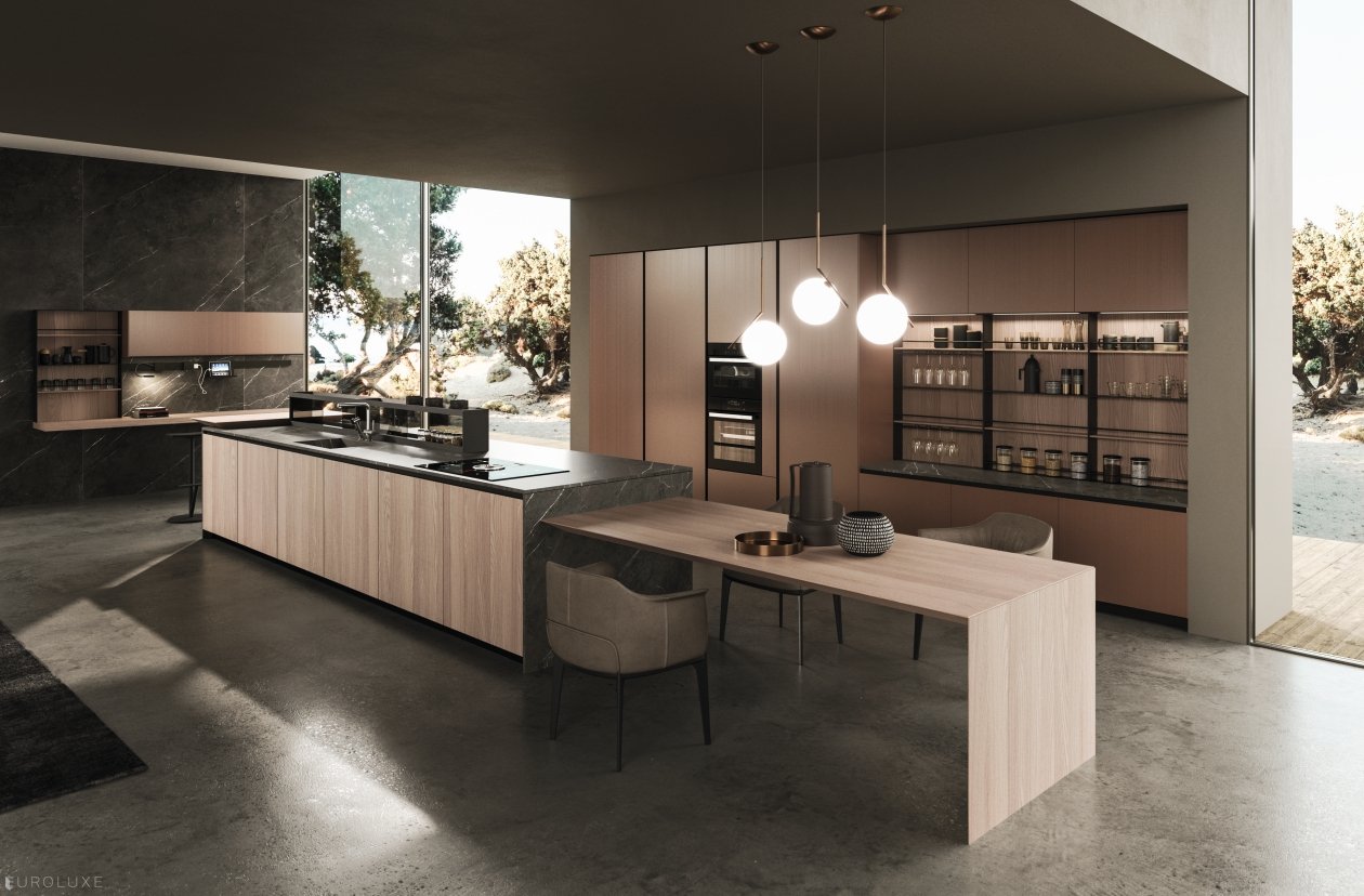 AK 04 in Olmo Naturale  - contemporary kitchen, arrital cabinets chicago, ak project, dining furniture, arrital, italian, modern kitchen cabinets, chicago italian cabinets, kitchen Chicago, modern design, urban interior