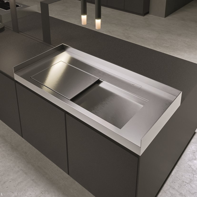 AK 08 in Fenix Biombo Doha - european kitchen cabinets, kitchen Chicago, italian, urban interior, ak project arrital, italian cabinets, minimalistic kitchen, modular kitchen, contemporary kitchen, dining furniture, modern design, black kitchen, modern kitchen cabinets, arrital cabinets chicago