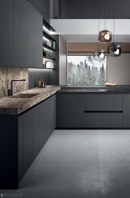 Bluna - Bluna by Binova, modern kitchen, minimalistic kitchen, kitchen cabinets, contemporary kitchen, wooden kitchen, dining furniture, black kitchen, european kitchen, modern design, urban interior, italian, Binova cabinets chicago, custom kitchen cabinets, kitchen Chicago