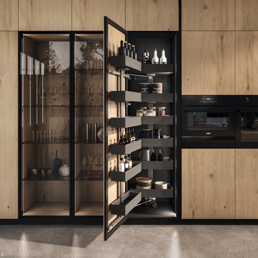 AK 04 in Biondo Veneer and Jasper Moka Stone - urban interior, chicago italian cabinets, arrital, arrital cabinets chicago, ak project, italian, modern kitchen cabinets, contemporary kitchen, kitchen Chicago, dining furniture, modern design