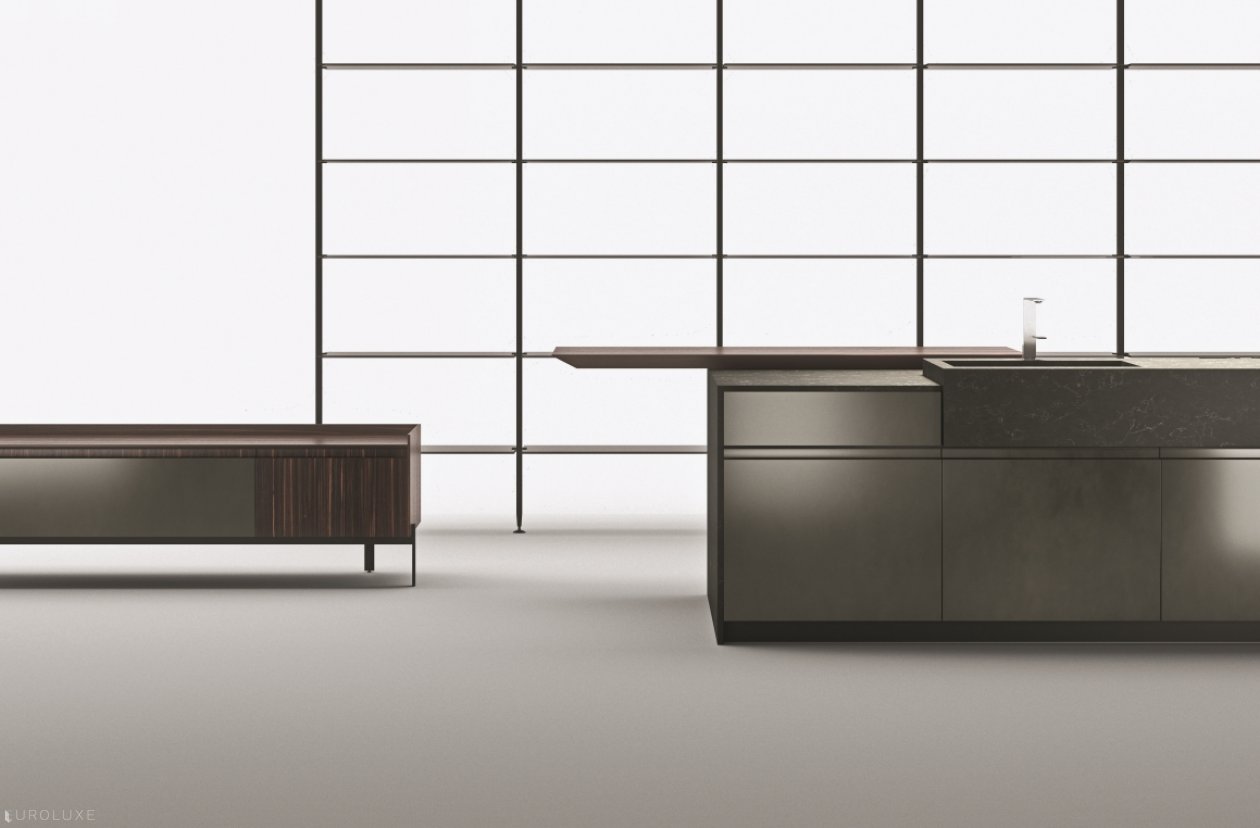 AK 05 in Ebano Opaco Veneer & Piombo Lacquer - arrital, black kitchen, italian, kitchen Chicago, graphite kitchen, urban interior, minimalistic kitchen, dining furniture, modern design, ak project, contemporary kitchen, chicago italian cabinets, arrital cabinets chicago, modern kitchen cabinets