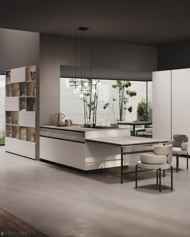 Menta Emme Grey and Smoke Eucalyptus - dining furniture, italian, urban interior, Miton Chicago, Miton cabinets chicago, custom kitchen cabinets, Menta by Miton, modern kitchen, kitchen cabinets, minimalistic kitchen, wooden kitchen, modern design, kitchen Chicago, black kitchen, european kitchen, contemporary kitchen