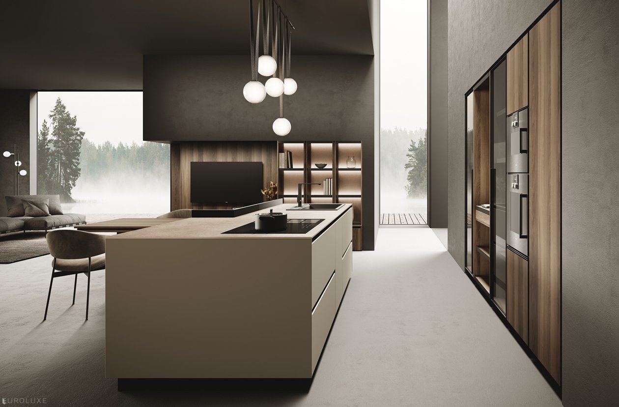 Menta Creta and Adige  - custom kitchen cabinets, dining furniture, minimalistic kitchen, european kitchen, urban interior, italian, Menta by Miton, modern design, modern kitchen, kitchen Chicago, contemporary kitchen, black kitchen, Miton cabinets chicago, Miton Chicago, kitchen cabinets, wooden kitchen