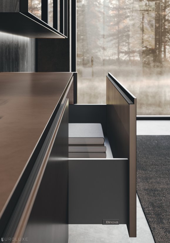 Bluna - contemporary kitchen, kitchen cabinets, modern design, modern kitchen, urban interior, european kitchen, italian, Binova cabinets chicago, wooden kitchen, black kitchen, custom kitchen cabinets, minimalistic kitchen, kitchen Chicago, Bluna by Binova, dining furniture