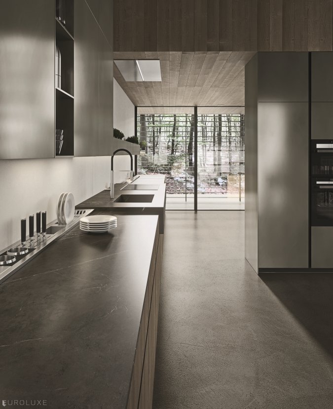 AK 05 in Abete Vigo Veneer and Metallic Lacquer - modern kitchen cabinets, arrital, ak project, chicago italian cabinets, modern design, dining furniture, urban interior, italian, arrital cabinets chicago, kitchen Chicago, contemporary kitchen