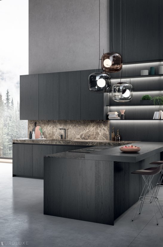 Bluna - wooden kitchen, dining furniture, minimalistic kitchen, modern design, kitchen Chicago, italian, european kitchen, contemporary kitchen, black kitchen, Binova cabinets chicago, custom kitchen cabinets, Bluna by Binova, kitchen cabinets, modern kitchen, urban interior