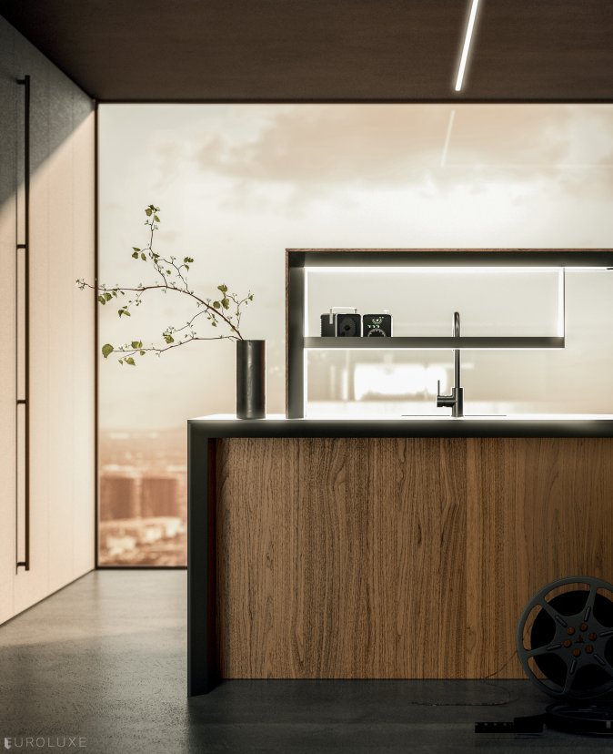 Nautila - minimalistic kitchen, modern design, contemporary kitchen, wooden kitchen, kitchen Chicago, european kitchen, custom kitchen cabinets, arrital cabinets chicago, black kitchen, urban interior, dining furniture, Nautila arrital, kitchen cabinets, modern kitchen, italian