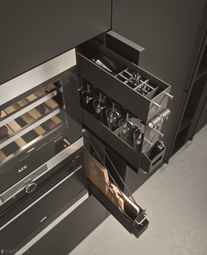 AK 05 in Abete Chalet Veneer & Piombo Laquer - modern kitchen cabinets, contemporary kitchen, arrital, urban interior, kitchen Chicago, modern design, arrital cabinets chicago, dining furniture, chicago italian cabinets, ak project, italian