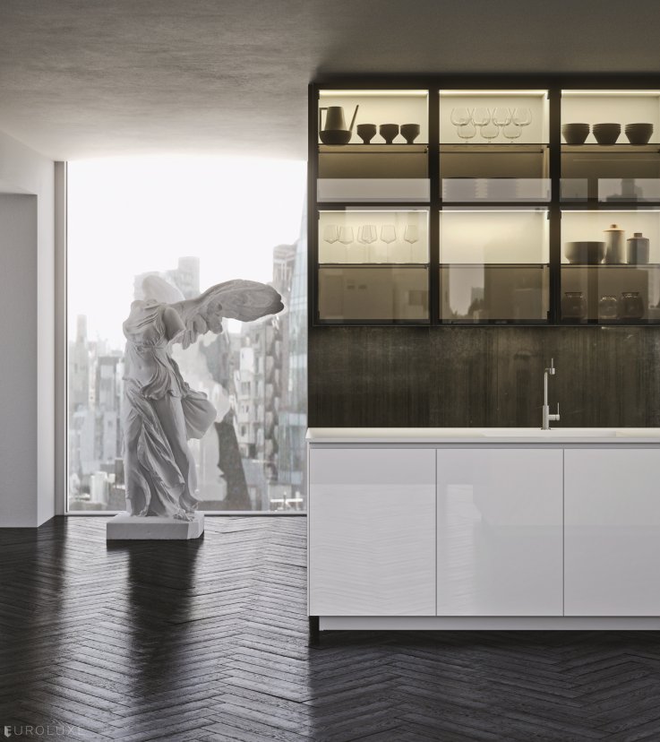 AK Project in White High Gloss Tecnlox - chicago italian cabinets, kitchen Chicago, ak project, arrital cabinets chicago, modern design, contemporary kitchen, urban interior, dining furniture, italian, modern kitchen cabinets, arrital