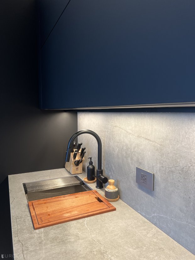 Chicago I New Eastside Highrise Kitchen - italian cabinets, fenix kitchen, modern condo kitchen