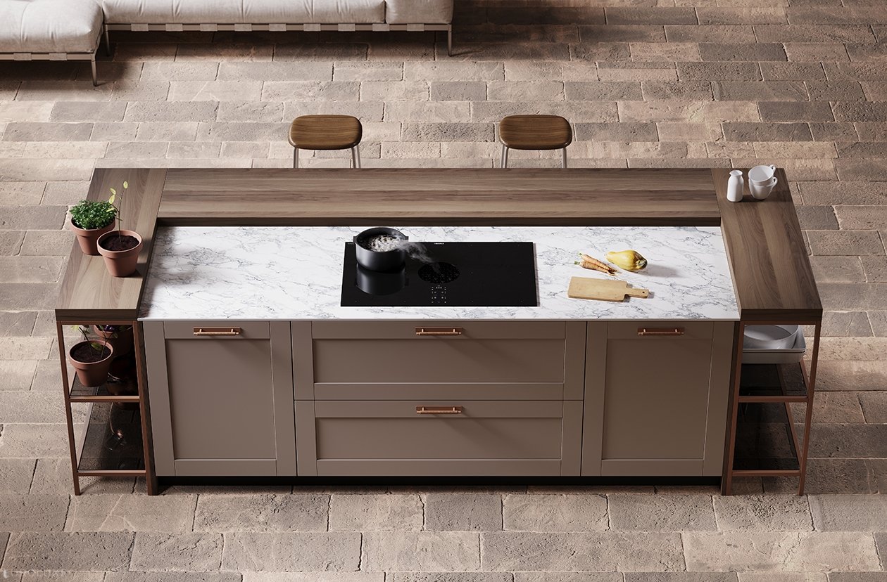Medea - black kitchen, contemporary kitchen, urban interior, kitchen cabinets, european kitchen, Medea by Miton, Miton Chicago, kitchen Chicago, wooden kitchen, Miton cabinets chicago, dining furniture, modern design, modern kitchen, custom kitchen cabinets, minimalistic kitchen, italian