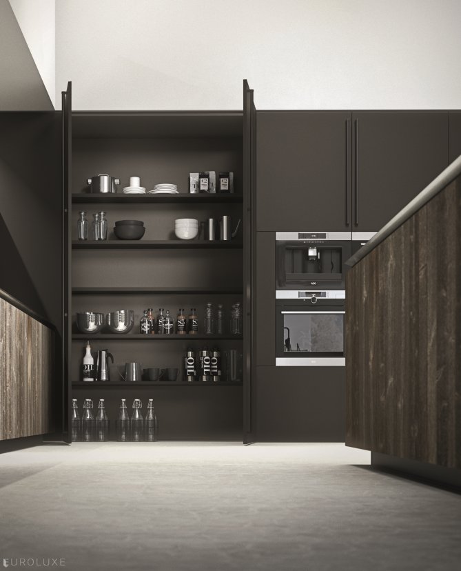 AK 05 in Abete Chalet Veneer & Piombo Laquer - arrital cabinets chicago, italian, dining furniture, kitchen Chicago, modern kitchen cabinets, ak project, modern design, urban interior, arrital, contemporary kitchen, chicago italian cabinets