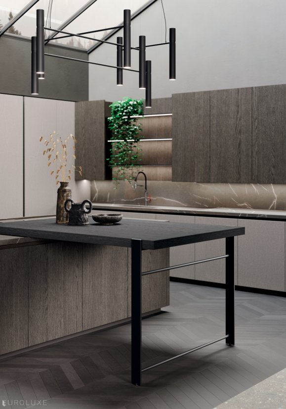 Bluna - wooden kitchen, black kitchen, minimalistic kitchen, Bluna by Binova, kitchen cabinets, dining furniture, contemporary kitchen, custom kitchen cabinets, modern design, kitchen Chicago, italian, Binova cabinets chicago, urban interior, modern kitchen, european kitchen