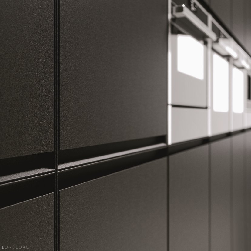 AK 08 in Fenix Biombo Doha - modern kitchen cabinets, urban interior, ak project arrital, arrital cabinets chicago, italian, italian cabinets, modern design, modular kitchen, minimalistic kitchen, contemporary kitchen, black kitchen, dining furniture, kitchen Chicago, european kitchen cabinets