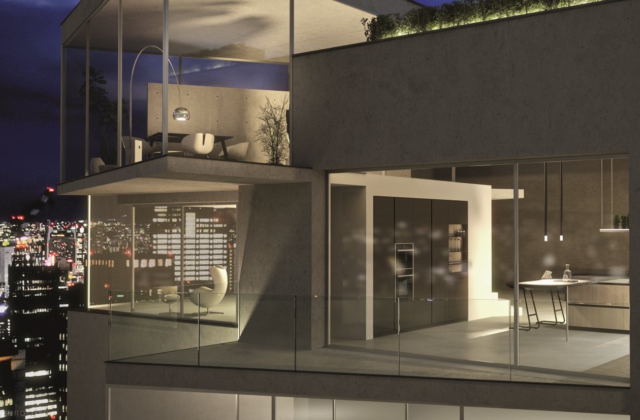 AK Project in Sesamo and Etna Textured Melamine - italian, chicago italian cabinets, modern design, dining furniture, ak project, kitchen Chicago, modern kitchen cabinets, urban interior, arrital cabinets chicago, arrital, contemporary kitchen