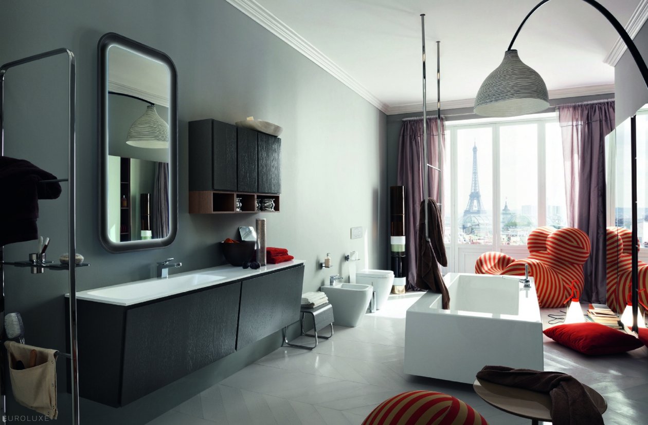 Suede - bathroom bidet, Suede bathroom, urban interior, shower, bathroom ensembles, Chicago furniture, bathroom chandeliers, modern bathroom, deep bath, , bathroom doors