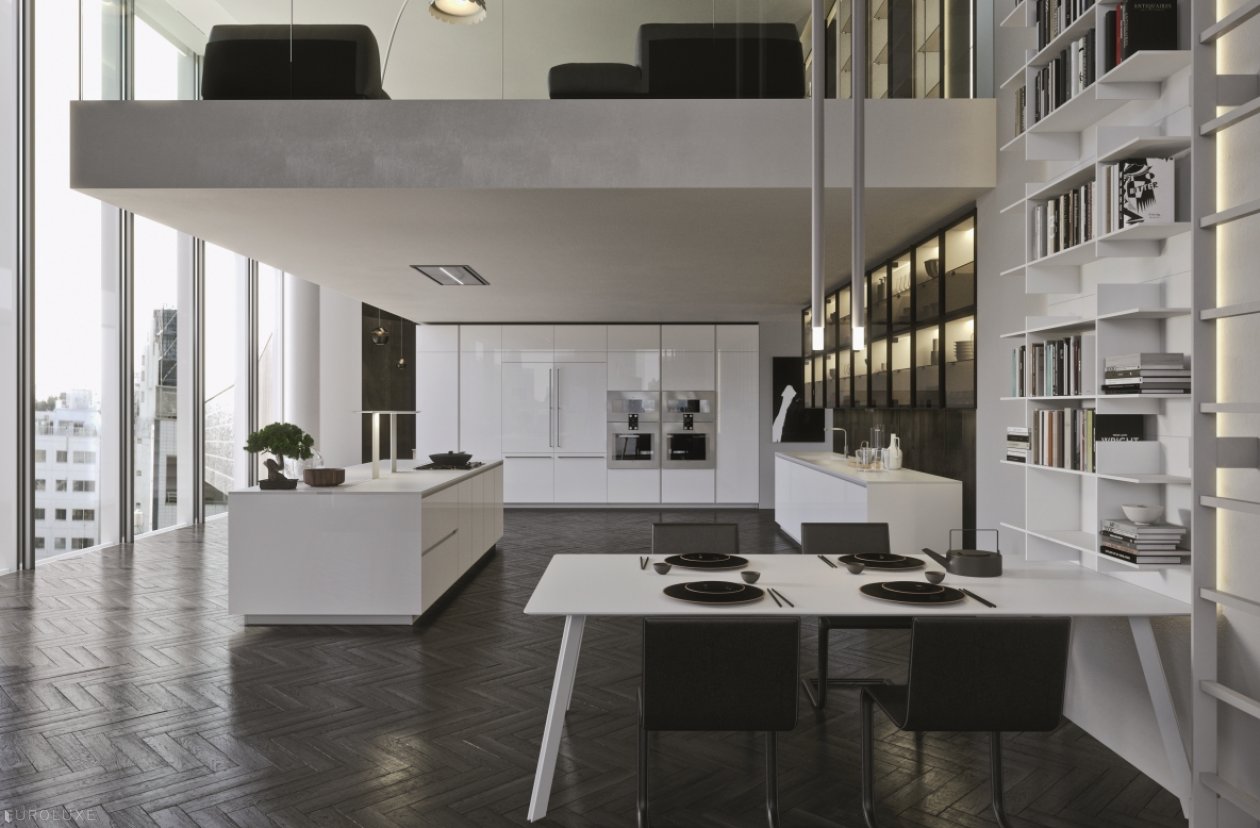 AK Project in White High Gloss Tecnlox - modern kitchen cabinets, ak project, chicago italian cabinets, urban interior, arrital, modern design, italian, dining furniture, kitchen Chicago, arrital cabinets chicago, contemporary kitchen