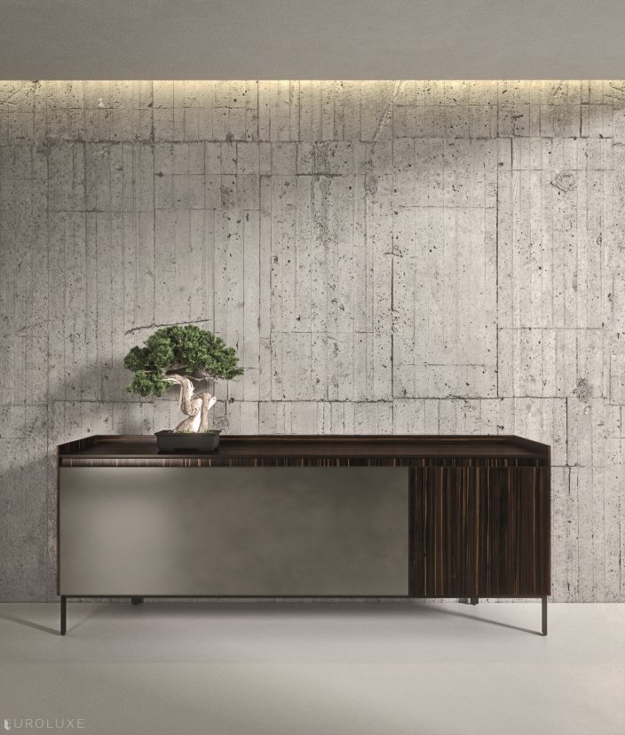 AK 05 in Ebano Opaco Veneer & Piombo Lacquer - chicago italian cabinets, dining furniture, arrital, graphite kitchen, modern kitchen cabinets, kitchen Chicago, italian, minimalistic kitchen, urban interior, modern design, black kitchen, arrital cabinets chicago, ak project, contemporary kitchen