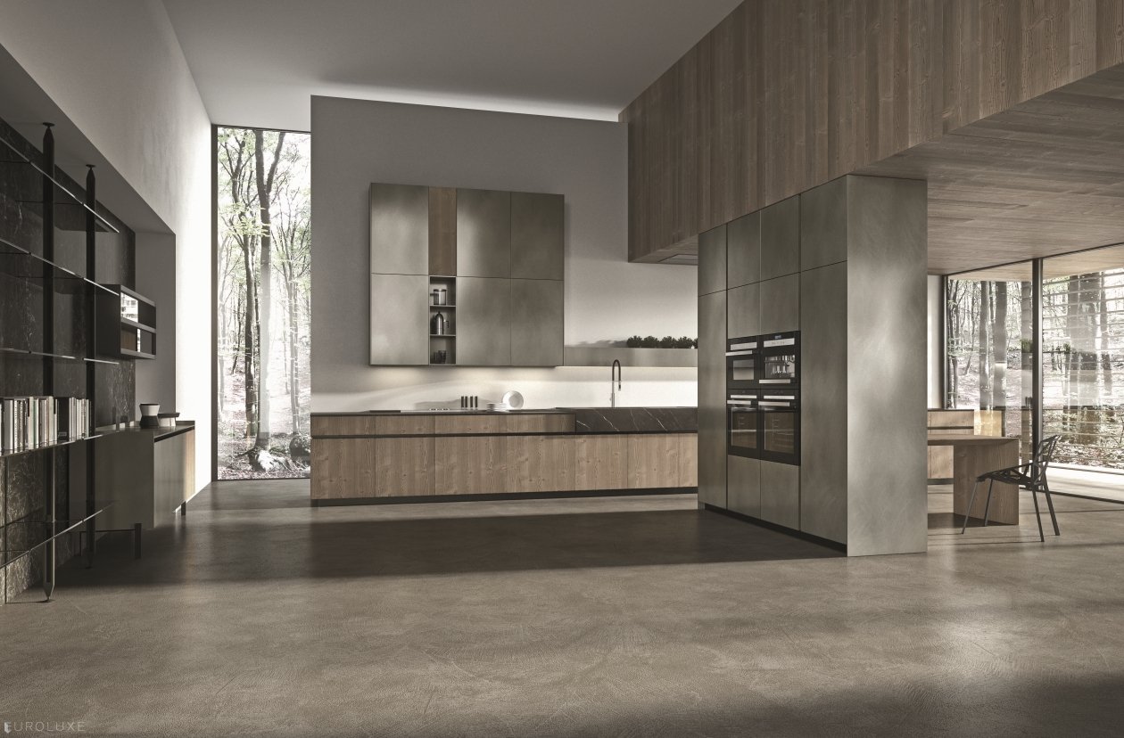 AK 05 in Abete Vigo Veneer and Metallic Lacquer - arrital cabinets chicago, modern kitchen cabinets, chicago italian cabinets, arrital, italian, dining furniture, kitchen Chicago, modern design, contemporary kitchen, urban interior, ak project