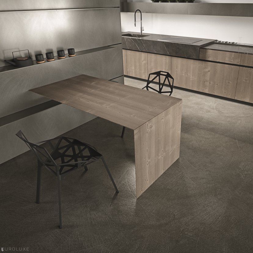 AK 05 in Abete Vigo Veneer and Metallic Lacquer - modern design, dining furniture, ak project, arrital cabinets chicago, modern kitchen cabinets, italian, contemporary kitchen, chicago italian cabinets, kitchen Chicago, urban interior, arrital