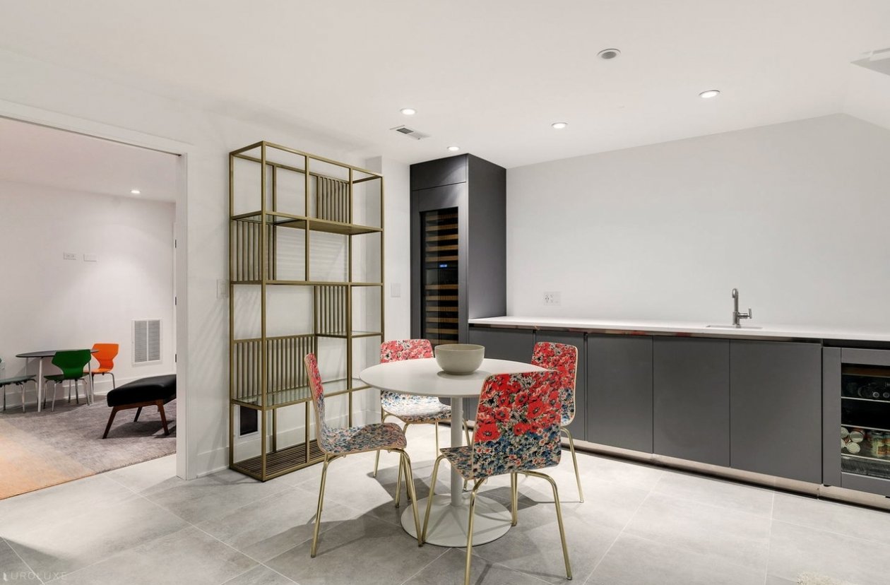 Chicago | Ukrainian Village Single Family Home  - grooved lacquered kitchen, white lacquered cabinets, modern italian cabinets, italian lacquered kitchen