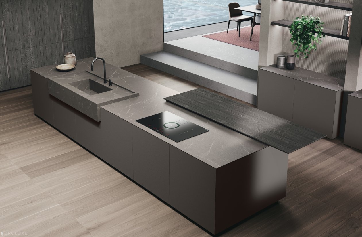 Bluna - modern design, kitchen cabinets, custom kitchen cabinets, Binova cabinets chicago, black kitchen, Bluna by Binova, italian, urban interior, contemporary kitchen, dining furniture, wooden kitchen, kitchen Chicago, minimalistic kitchen, european kitchen, modern kitchen