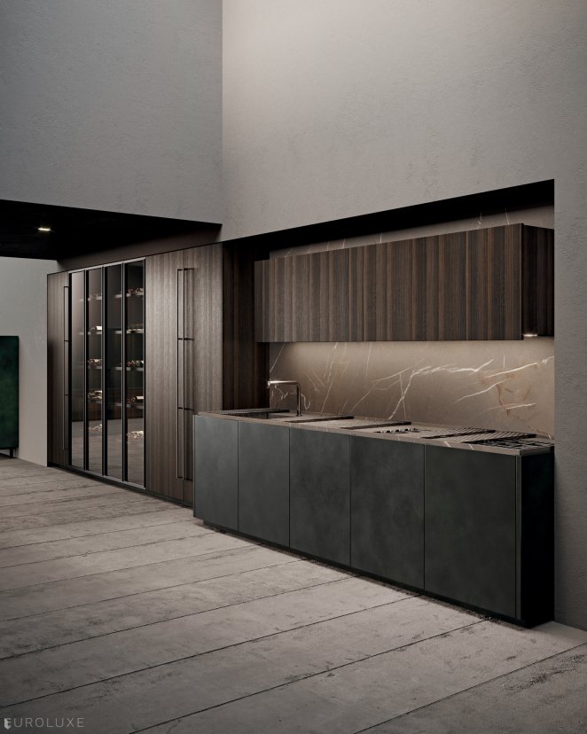 Scava - kitchen cabinets, wooden kitchen, modern design, european kitchen, kitchen Chicago, urban interior, contemporary kitchen, custom kitchen cabinets, italian, Scava by Binova, Binova cabinets chicago, black kitchen, modern kitchen, minimalistic kitchen, dining furniture