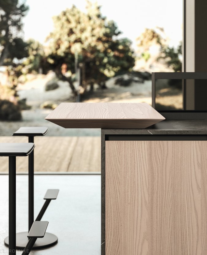 AK 04 in Olmo Naturale  - ak project, kitchen Chicago, arrital, italian, chicago italian cabinets, dining furniture, urban interior, modern design, contemporary kitchen, arrital cabinets chicago, modern kitchen cabinets