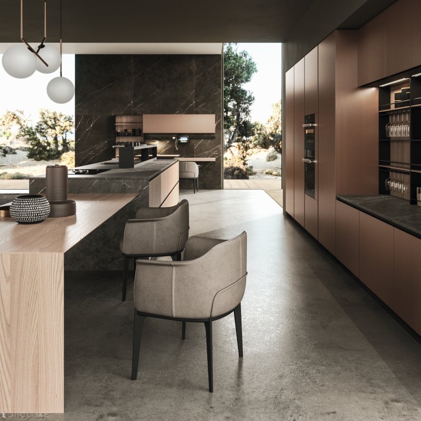 AK 04 in Olmo Naturale  - kitchen Chicago, arrital cabinets chicago, ak project, italian, contemporary kitchen, arrital, urban interior, modern kitchen cabinets, modern design, dining furniture, chicago italian cabinets