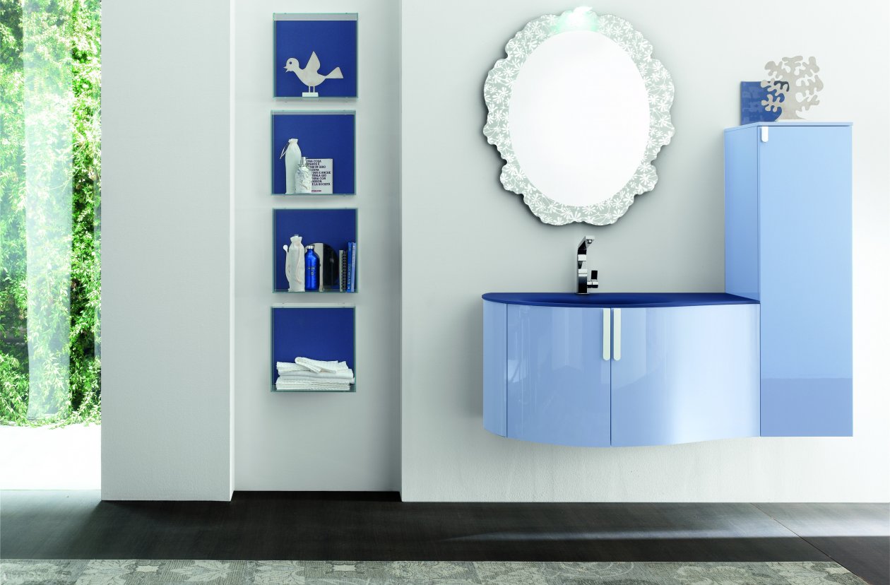 Topazio - white bathroom, Topazio, bathroom interior, Italian furniture, modern bath, cabinets, bathroom furniture