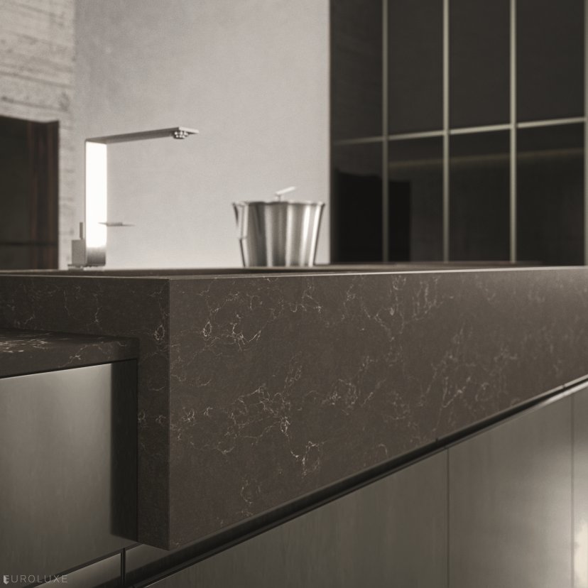 AK 05 in Ebano Opaco Veneer & Piombo Lacquer - arrital, graphite kitchen, ak project, black kitchen, kitchen Chicago, minimalistic kitchen, arrital cabinets chicago, dining furniture, modern design, urban interior, modern kitchen cabinets, italian, contemporary kitchen, chicago italian cabinets