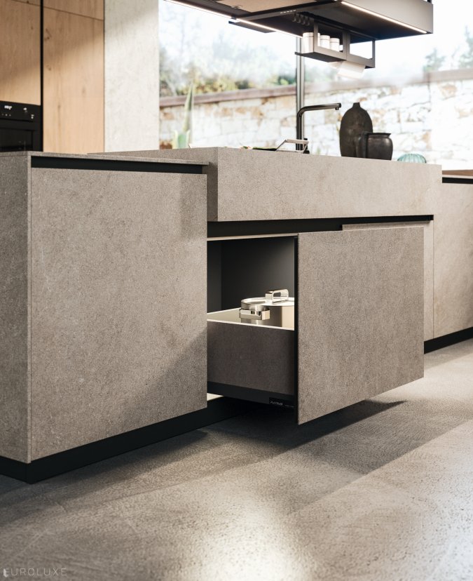 AK 04 in Biondo Veneer and Jasper Moka Stone - contemporary kitchen, italian, modern kitchen cabinets, urban interior, arrital cabinets chicago, kitchen Chicago, modern design, ak project, chicago italian cabinets, arrital, dining furniture