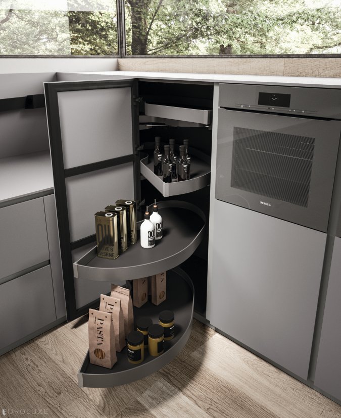 AK 04 in Fenix Verde Comodoro - modern kitchen cabinets, urban interior, contemporary kitchen, ak project, chicago italian cabinets, modern design, kitchen Chicago, dining furniture, italian, arrital, arrital cabinets chicago