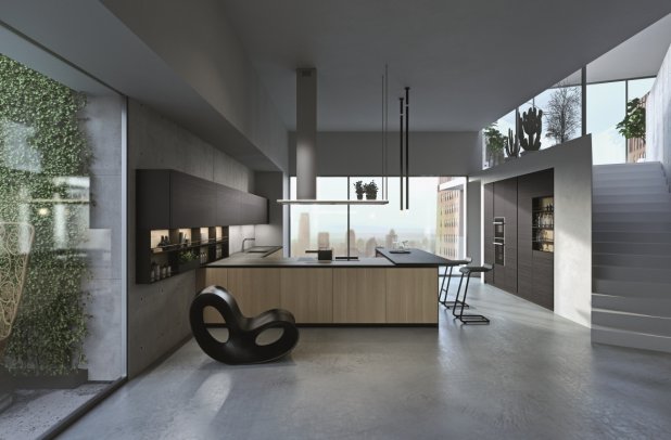 AK Project in Sesamo and Etna Textured Melamine by Arrital - kitchen Chicago, modern kitchen cabinets, arrital cabinets chicago, contemporary kitchen, arrital, urban interior, italian, dining furniture, modern design, ak project, chicago italian cabinets