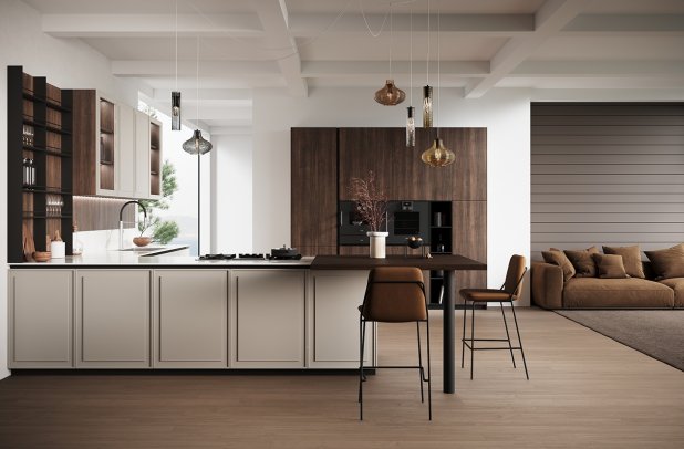 Tes by Miton - urban interior, minimalistic kitchen, kitchen Chicago, modern kitchen, black kitchen, Miton Chicago, european kitchen, Miton cabinets chicago, custom kitchen cabinets, Tes by Miton, contemporary kitchen, kitchen cabinets, italian, dining furniture, modern design, wooden kitchen