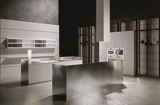 AK 08 in White Corian  by Arrital - kitchen Chicago, italian, modern design, graphite kitchen, arrital cabinets chicago, ak project arrital, urban interior, contemporary kitchen, modular kitchen, italian cabinets, dining furniture, european kitchen cabinets, modern kitchen cabinets, minimalistic kitchen