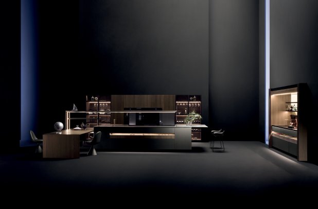 Nautila by Arrital - wooden kitchen, modern design, european kitchen, custom kitchen cabinets, urban interior, dining furniture, black kitchen, italian, minimalistic kitchen, kitchen cabinets, arrital cabinets chicago, modern kitchen, Nautila arrital, contemporary kitchen, kitchen Chicago