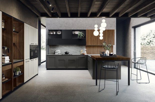Talia by Miton - custom kitchen cabinets, kitchen cabinets, black kitchen, italian, modern kitchen, urban interior, dining furniture, minimalistic kitchen, Talia by Miton, wooden kitchen, Miton cabinets chicago, modern design, contemporary kitchen, Miton Chicago, kitchen Chicago, european kitchen