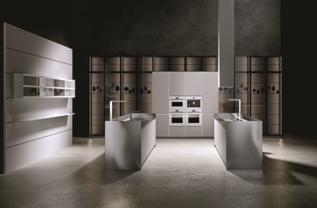 AK 08 in White Corian  by Arrital - ak project arrital, kitchen Chicago, modular kitchen, minimalistic kitchen, italian cabinets, contemporary kitchen, arrital cabinets chicago, urban interior, modern design, graphite kitchen, italian, modern kitchen cabinets, european kitchen cabinets, dining furniture