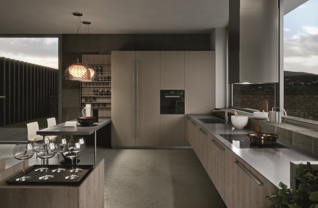 AK Project in Basalto Melamine & Tecnomatt Office by Arrital - kitchen Chicago, italian, arrital, modern kitchen cabinets, modern design, arrital cabinets chicago, contemporary kitchen, ak project, chicago italian cabinets, urban interior, dining furniture