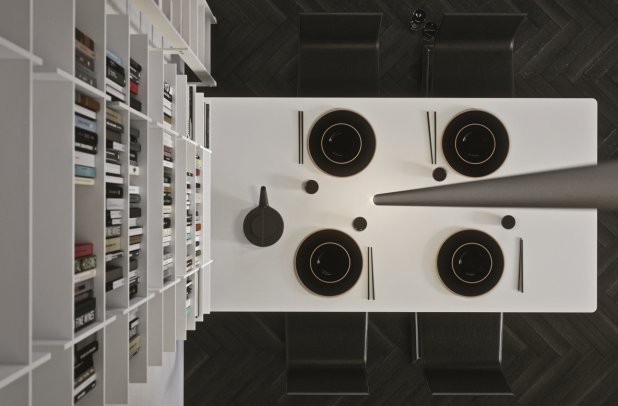 AK Project in White High Gloss Tecnlox by Arrital - arrital cabinets chicago, urban interior, chicago italian cabinets, dining furniture, ak project, modern kitchen cabinets, modern design, contemporary kitchen, kitchen Chicago, italian, arrital