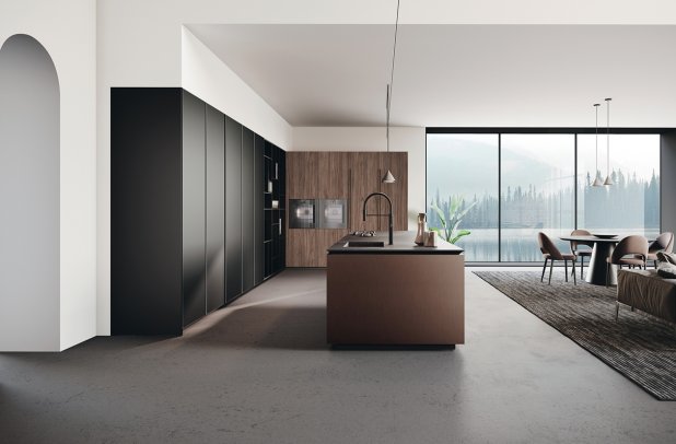 Bluna by Binova - kitchen cabinets, Bluna by Binova, modern kitchen, black kitchen, wooden kitchen, minimalistic kitchen, dining furniture, custom kitchen cabinets, contemporary kitchen, modern design, european kitchen, Binova cabinets chicago, urban interior, italian, kitchen Chicago