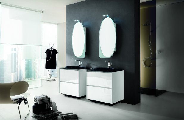 Tiffany by Artesi - bathroom vanities, Tiffany bathroom, bathroom Chicago, bathroom cabinets, white bathroom, bathroom interior, bathroom mirrors, modern bath, shower, 