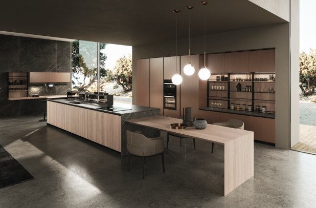 AK 04 in Olmo Naturale  by Arrital - ak project, contemporary kitchen, dining furniture, arrital, kitchen Chicago, modern kitchen cabinets, modern design, italian, arrital cabinets chicago, urban interior, chicago italian cabinets